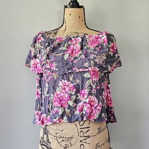 One the land Coldshoulder  Medium  women’s blouse Floral